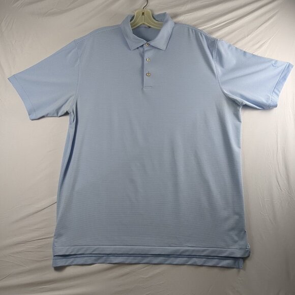 Peter Millar Summer Comfort Short Sleeve X-Large Polo Shirt Blue Performance Men - Picture 1 of 13